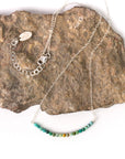 Birthstone 16-18" December Silver Turquoise Bar Necklace
