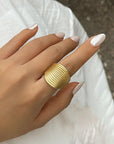 Matte Gold Electroplate Cuff Ring 012b