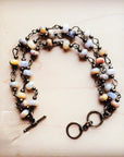 Natural Agate Triple Strand Bracelet 804k