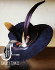 Boho Western Hat w/ Choice of Feather Hat Band-Black 982c