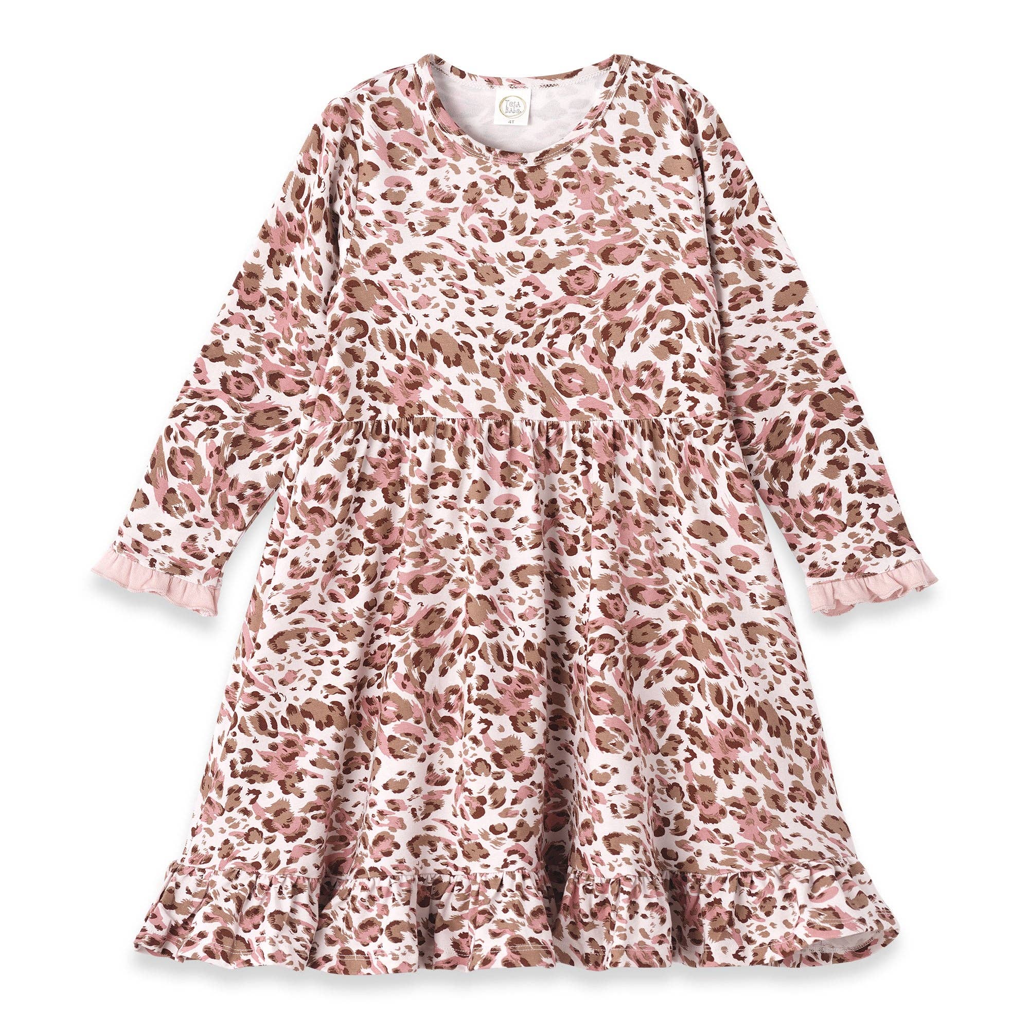 Tesa Babe Pink Leopard Bamboo Twirl Dress