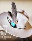 Boho Western Felt Hat w/ Choice of Turquoise Hat Accent-Bone 981c