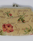 English Rose Tapestry Double Kiss Lock Coin Purse