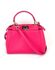 FENDI Mini Peekaboo Pink Leather Handbag
