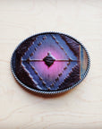 **Rope Edge Magenta Navajo Leather Belt Buckle 907L