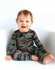 Bamboo Baby Pajama Sleepies Little Baby Zip Camo