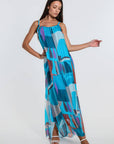 Marla Funky Geo Silk Maxi Dress