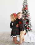 Kane Tartan & Ruby Dot Button Dress Christmas Tartan
