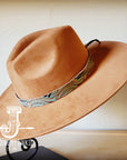 **Napolis Turquoise Brown Embossed Leather Hat Band Only 951L