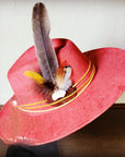 Boho Western Felt Hat w/ Choice of Turquoise Hat Accent-Rust 983a