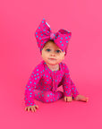 Evelyn Dot Ruffle Zip Bamboo Valentines Day Baby Outfit Dot