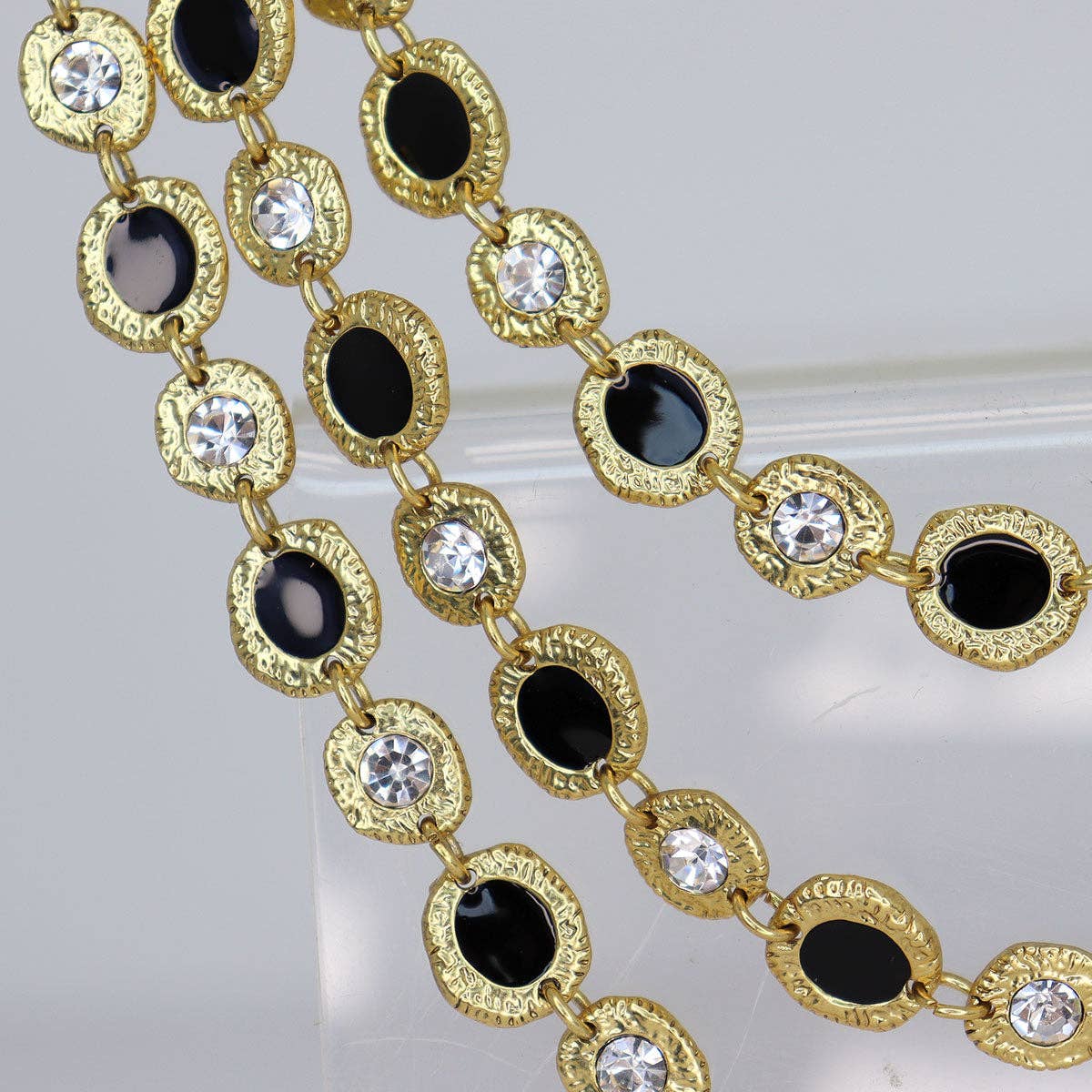 Karine Sultan Black and Crystal Confetti Necklace