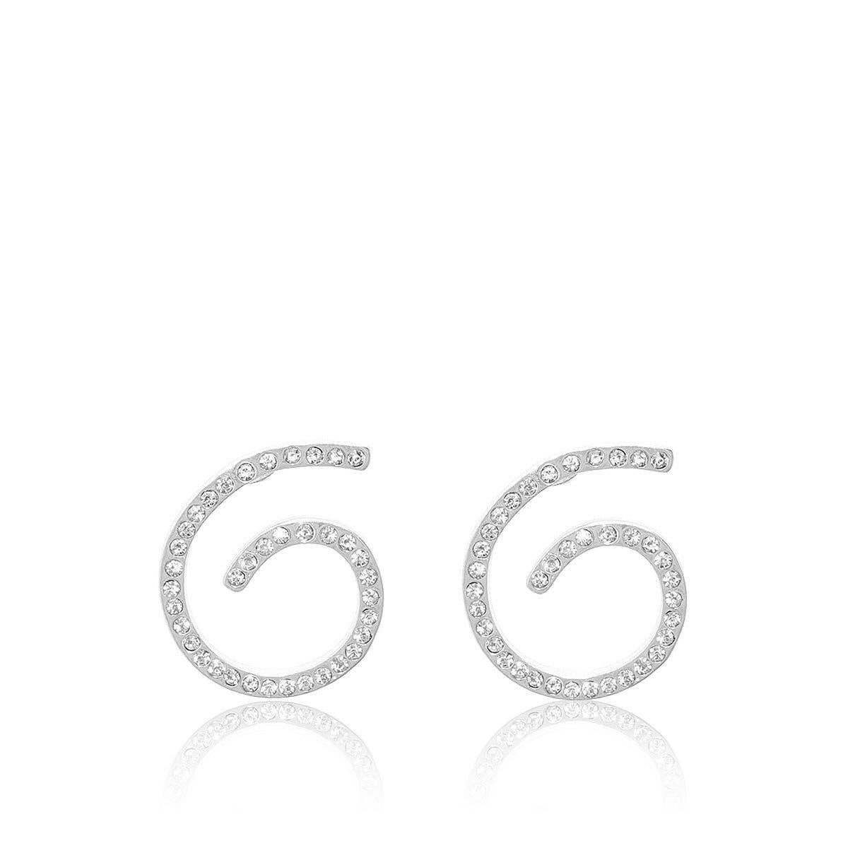 Karine Sultan Swirl Pave Stud Earrings