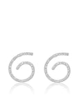 Karine Sultan Swirl Pave Stud Earrings