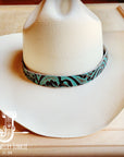 Cowboy Turquoise Embossed Leather Hat Band Only 950L