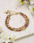 Unakite, Peridot and Ruby Bracelet
