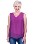 Tina Stephens Made In Italy Dina Silk V-Neck Tank