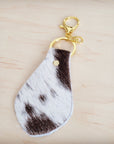 Leather Keychain-Brindle Cowhide 702m