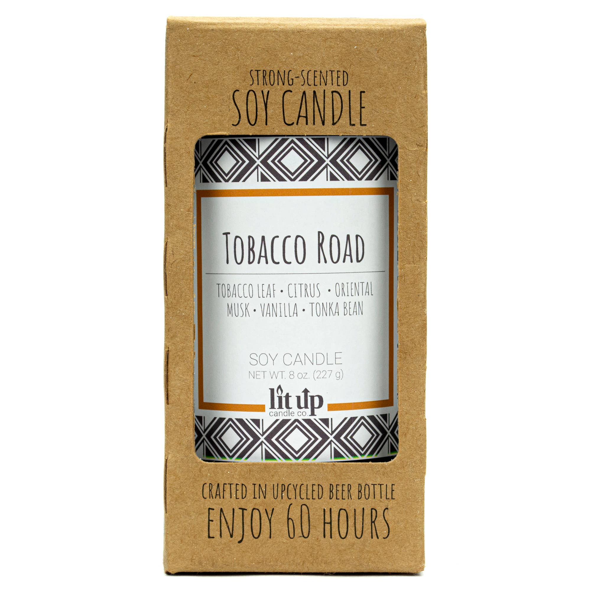 Lit Up Candle Tobacco Road