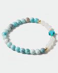 Natural Jade and Howlite Beaded Stretch Breacelet 806w