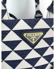 Prada Small Symbole Embroidered Fabric Handbag