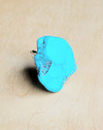 Blue Turquoise Slab Cocktail Statement Ring 012h