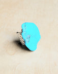 Blue Turquoise Slab Cocktail Statement Ring 012h