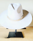 **Cream & Gold Metallic Leather Hat Band Only 984e