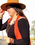 **Aqua Terra Wood Necklace with Copper Cross 237d