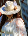 Boho Beaded Layering Necklace in White Turquoise 254q