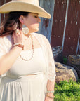 Woven Aqua Terra Beaded Bracelet 810a