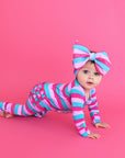 Maddie Stripe Ruffle Zip Bamboo Valentines Day