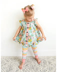 Kendra Floral & Harper Stripe Ruffle PEPLUM SET
