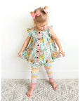 Kendra Floral & Harper Stripe Ruffle PEPLUM SET