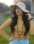 **Aqua Terra Wood Necklace with Copper Cross 237d
