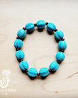 **Turquoise Blue Melon Beaded Stretch Bracelet 809g