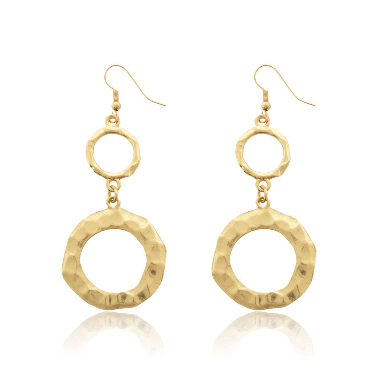 Karine Sultan Hammered Circle Drop Earrings