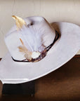 White/Gold Feather w/ Brown Metallic Hat Band (Band Only) 983k