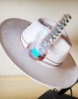 Turquoise Accent Turkey Feather Hat Band + Choice of Hat 986j