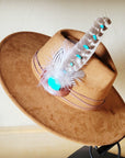 Turquoise Accent Turkey Feather Hat Band + Choice of Hat 986j