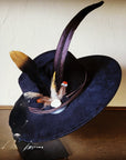 Long Black Gold Feather & Turquoise Slab Hat Band + Choice of Hat 986e