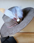 Dark Metallic Feather & Turquoise Slab Hat Band + Choice of Hat 986d