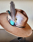 Guinea Marabou Feather & Turquoise Slab Hat Band + Choice of Hat 985y