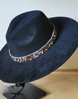 Spotted Hide Western Leather Band w/ Choice of Boho Hat 985k