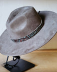 Turquoise Floral Western Leather Band w/ Choice of Boho Hat 984z