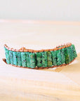 **Woven African Turquoise Beaded Bracelet 810b