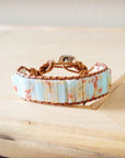 Woven Aqua Terra Beaded Bracelet 810a