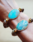Aqua Terra Beaded Bracelet with Center Accent 809n