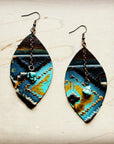 Leather Oval w/ Turquoise Drop in Blue Navajo 218i