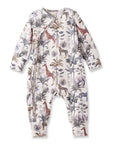 Jungle Safari Bamboo Zipper Romper with Convertible Cuffs